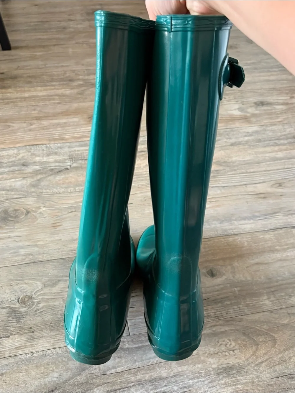 Women’s Hunter Original Tall Gloss Boots In Laguna Green Size 7